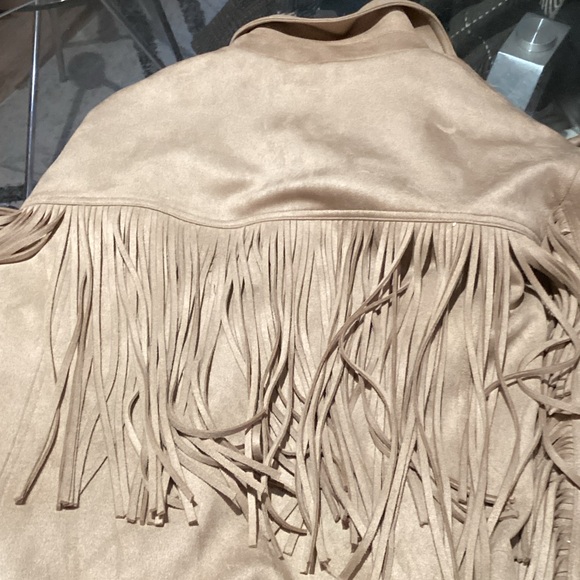 Stradivarius Tan Fringe Jacket - Picture 6 of 7